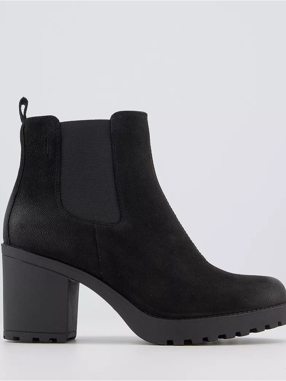Vagabond Black Suede Chelsea Block Heel Boot
